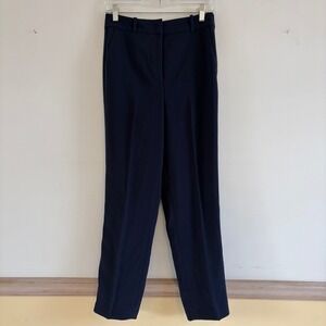 Boden Navy Blue Trousers w/ Tuxedo Satin Stripe Women US 2R UK 6R Tailored Pants